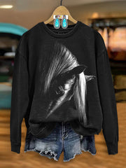 Silhouette Horse Art Print Sweatshirt