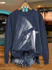 Silhouette Horse Art Print Sweatshirt