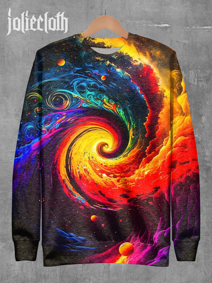 Unisex Magical World Art Illustration Printed Casual Sweatshirt