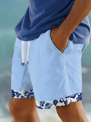 Men's Hawaiian Print Resort Shorts (With Pockets)