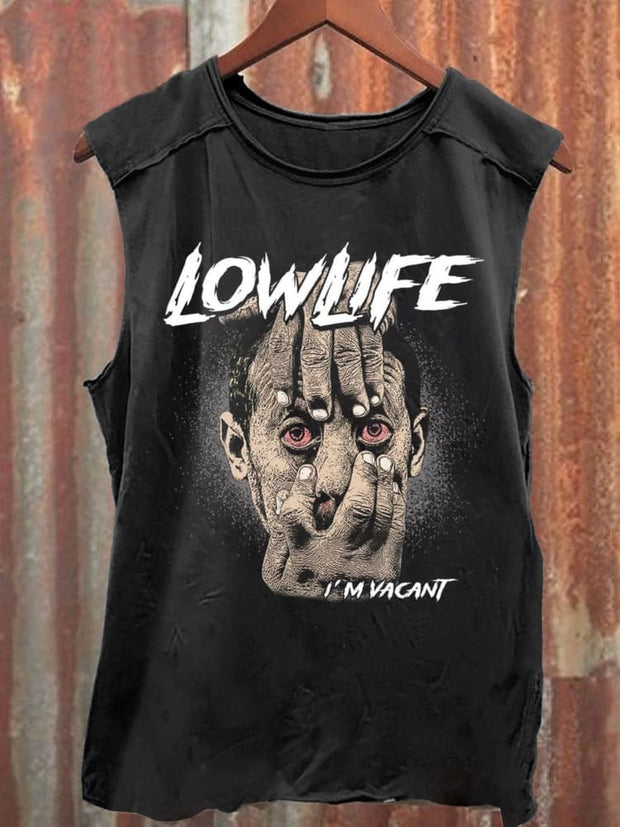 Unisex Lowlife I'm Vacant Art Illustration Printed Casual T-Shirt