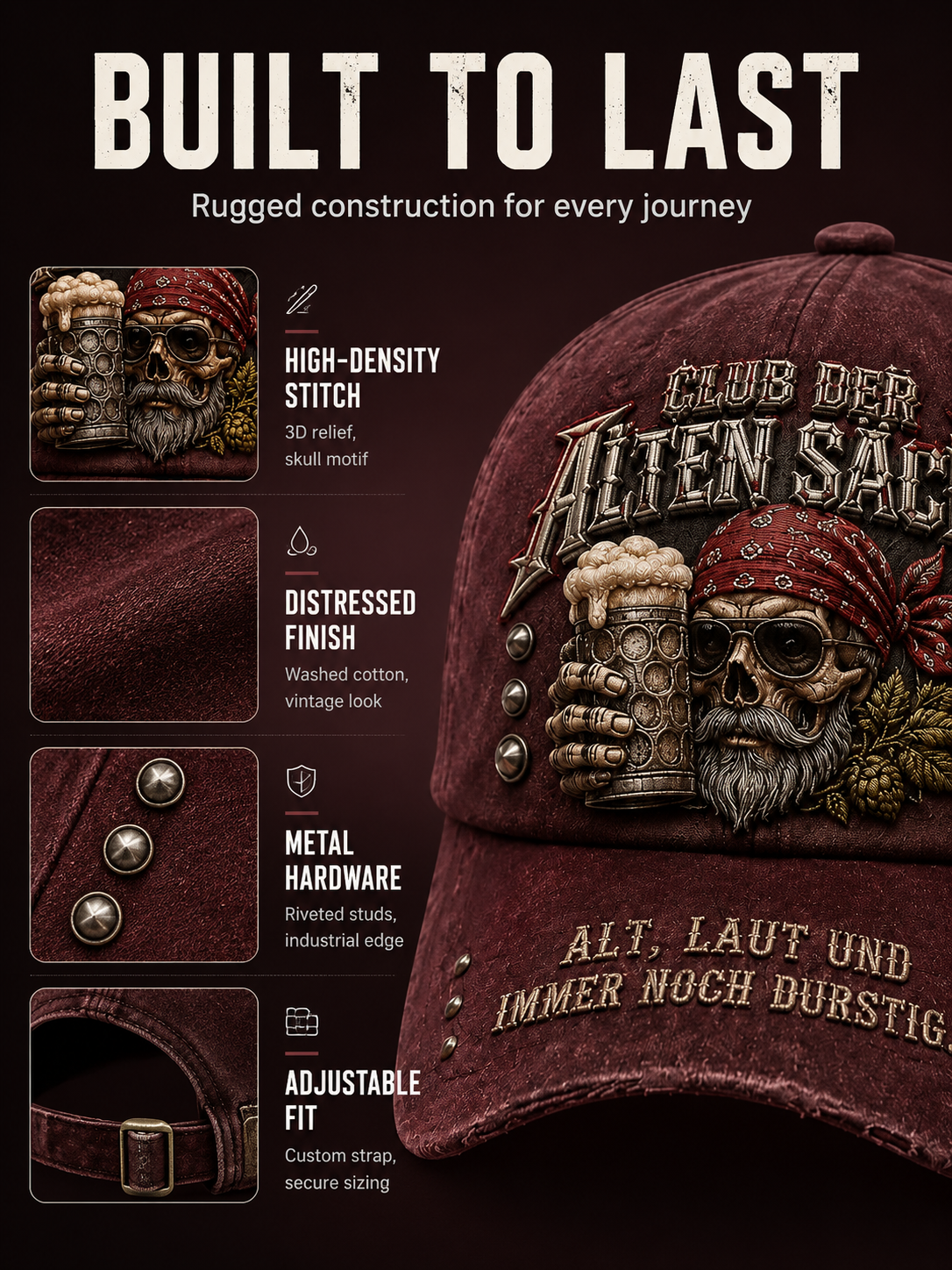 Unisex-Basecap mit lustigem Urlaubsslogan