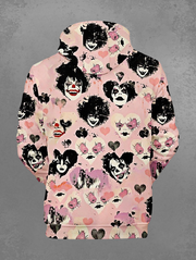 Men's Distressed Heart Clown Print Pullover Long Sleeves Hoodie