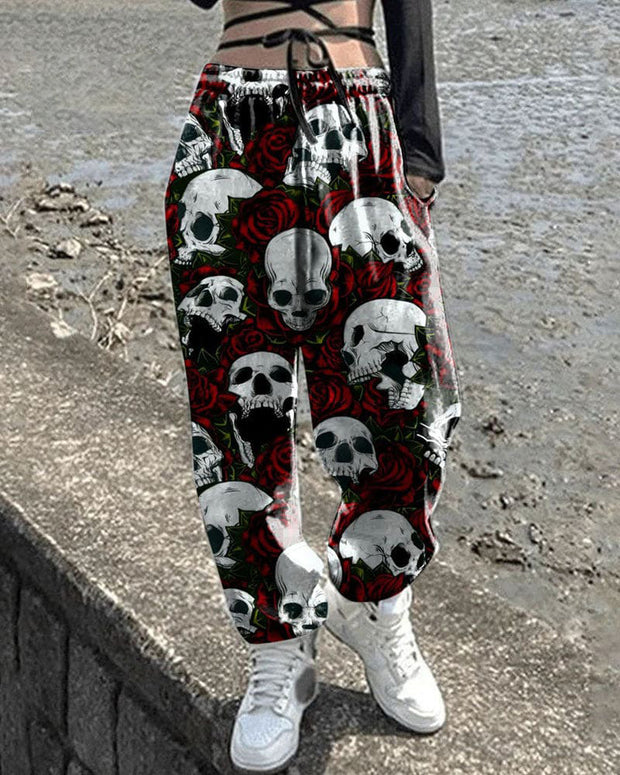 Women's Fashion Halloween Fun Art Painting Printed Casual Loose Pants