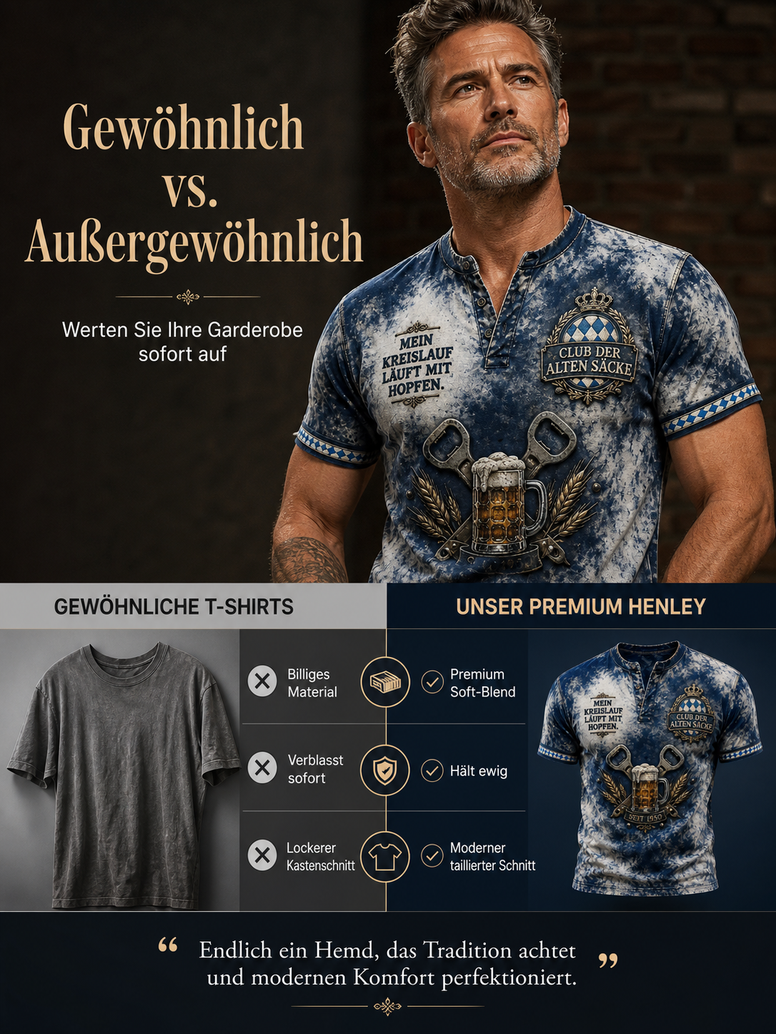 Herren-Oktoberfest-München-Lustiges T-Shirt mit Bierliebhaber-Slogan