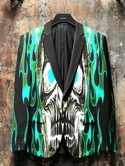 Ghost Flame Print Gothic Jacket