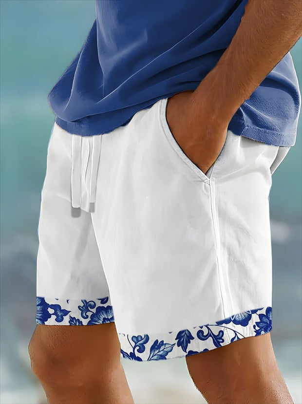 Men's Hawaiian Print Resort Shorts (With Pockets)