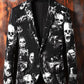 Dark Casual Graffiti Suit Jacket