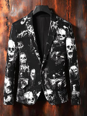 Dark Casual Graffiti Suit Jacket