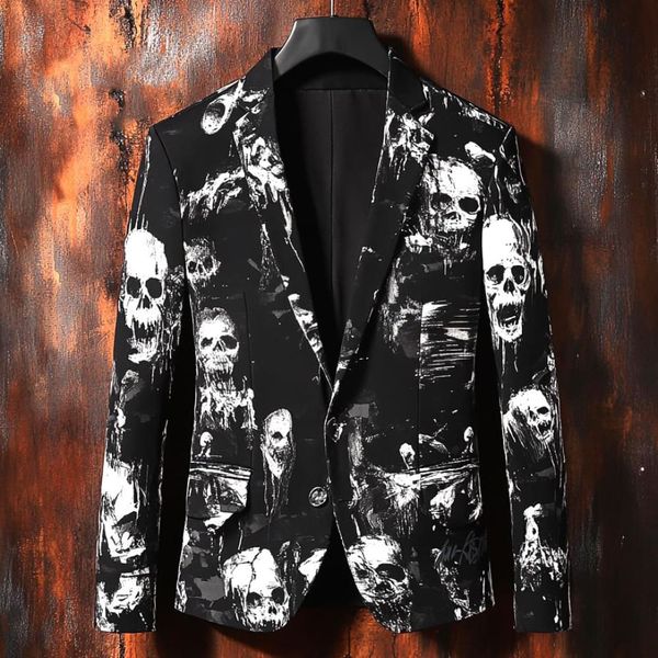 Dark Casual Graffiti Suit Jacket