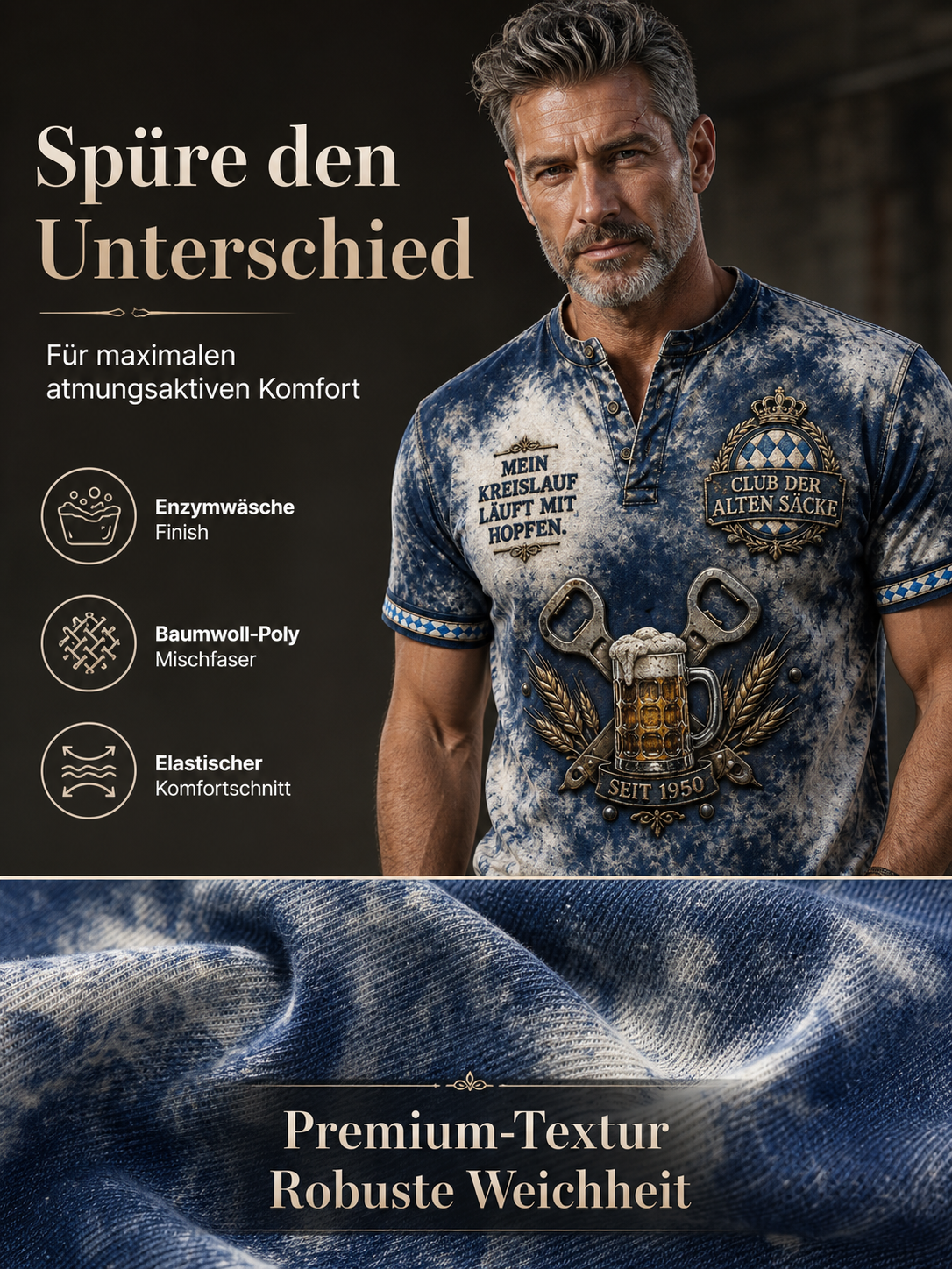 Herren-Oktoberfest-München-Lustiges T-Shirt mit Bierliebhaber-Slogan