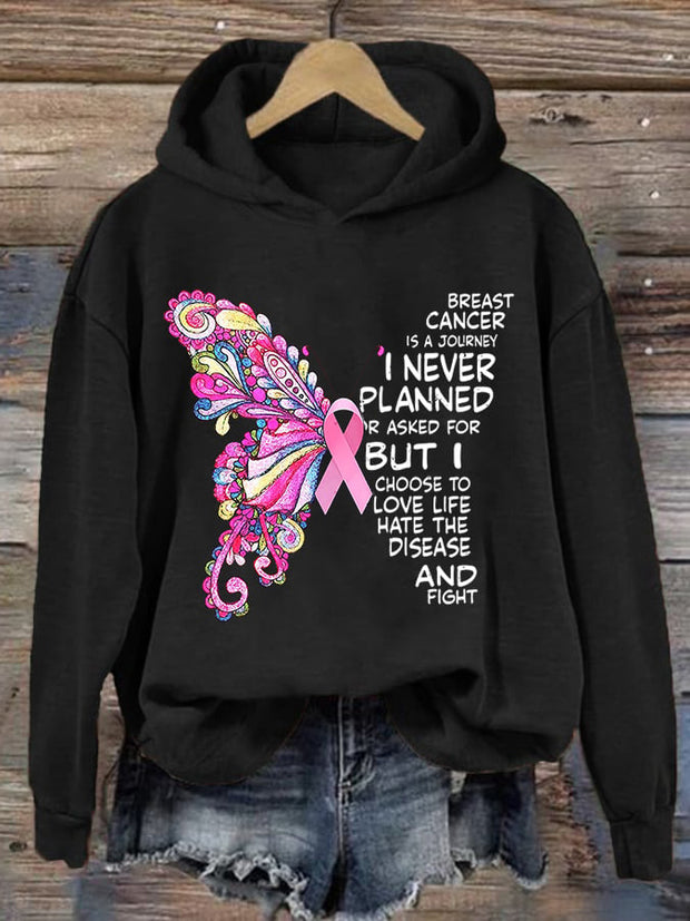 Women's Breast Cancer Print Hoodie