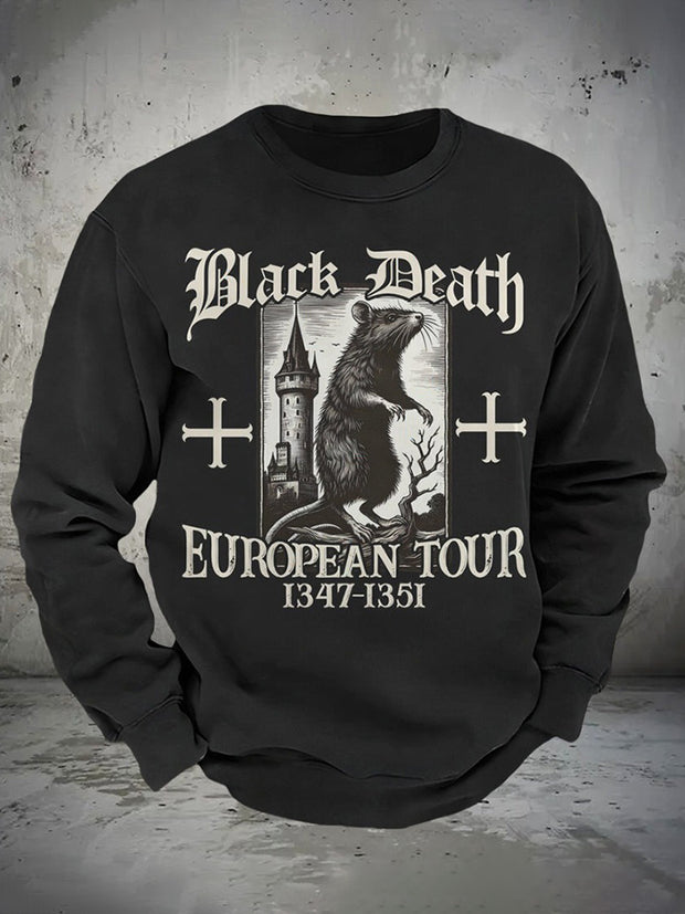 Man's Black Death Print Sweatshirt