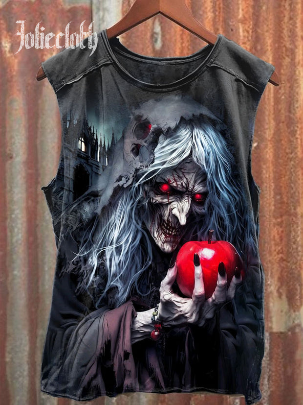 Unisex Witch Poison Apple Art Illustration Printed Casual Tank Top