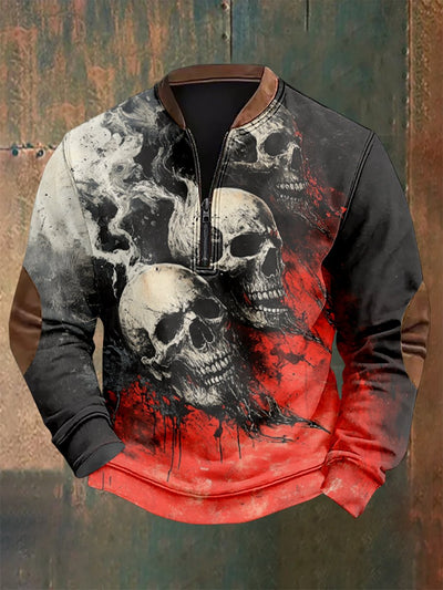 Men's Vintage Skull Print Sweatshirt