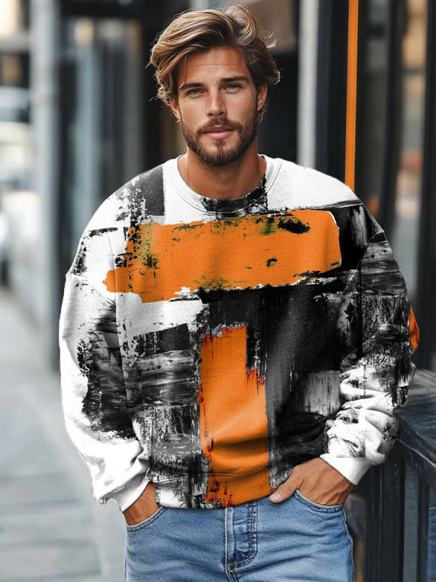 Casual Retro Plaid Art Pront Sweatshirt