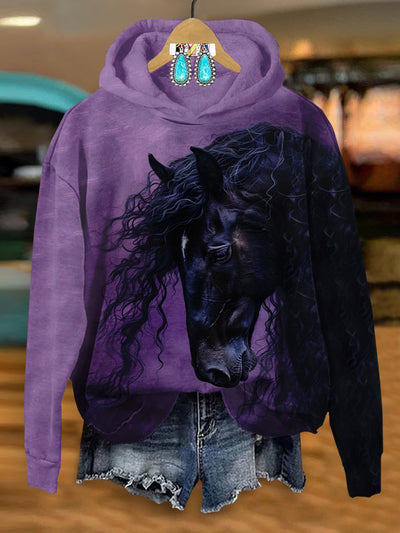 Silhouette Horse Art Print Hoodie