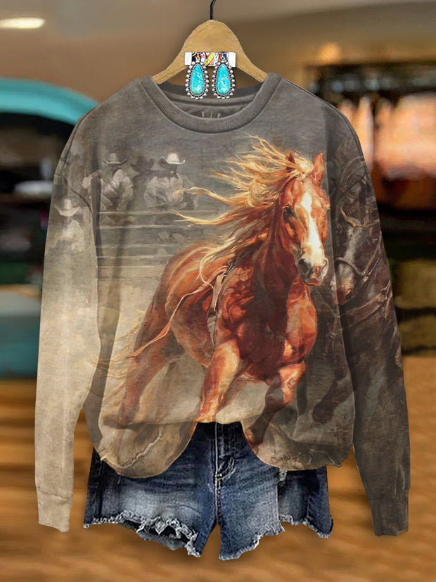 Horse Art Print Sweatshirt