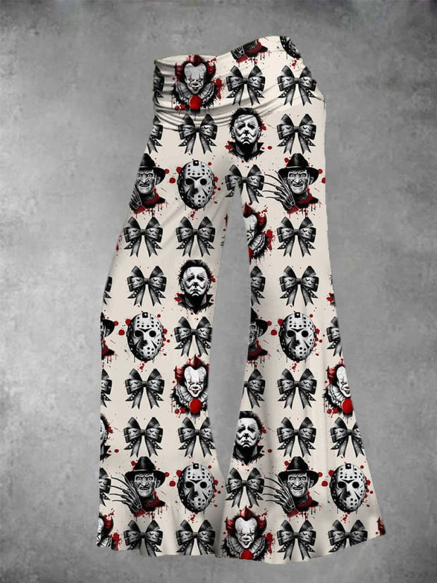 Women's Vintage Halloween Print Wide Leg Pants