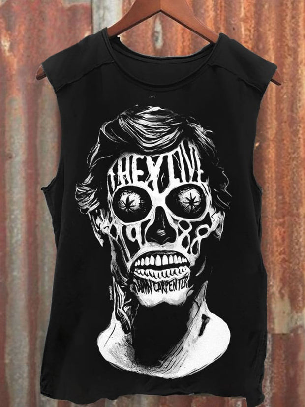 Unisex They Live Horror Print Tank Top