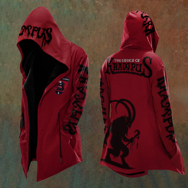 Men's Christmas Krampus Graphics Hooded Jacket