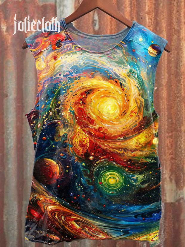 Unisex Magical World Art Illustration Printed Casual Tank Top