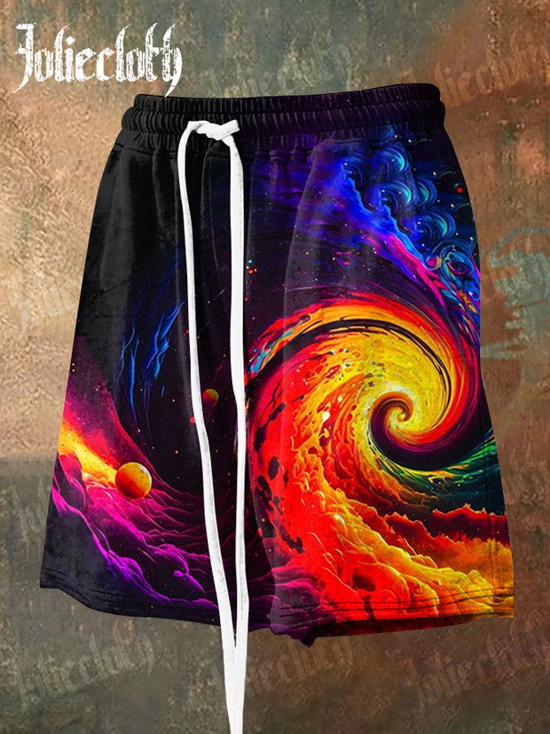 Men's Magical World Art Illustration Printed Casual Shorts