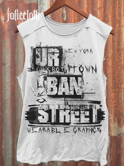 Unisex Graffiti Funny Words Art Illustration Printed Casual Tank Top