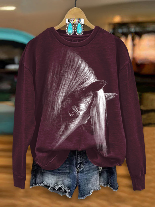 Silhouette Horse Art Print Sweatshirt