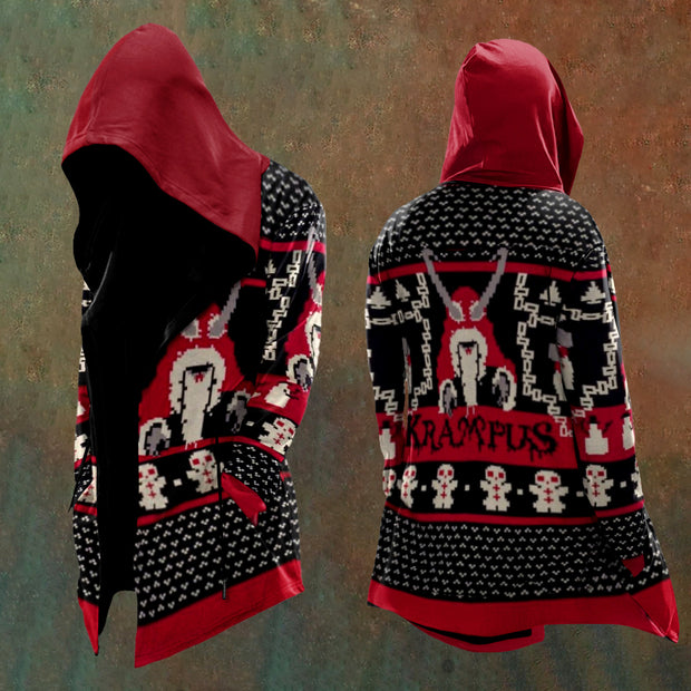 Men's Christmas Krampus Inspired Graphics Hooded Jacket