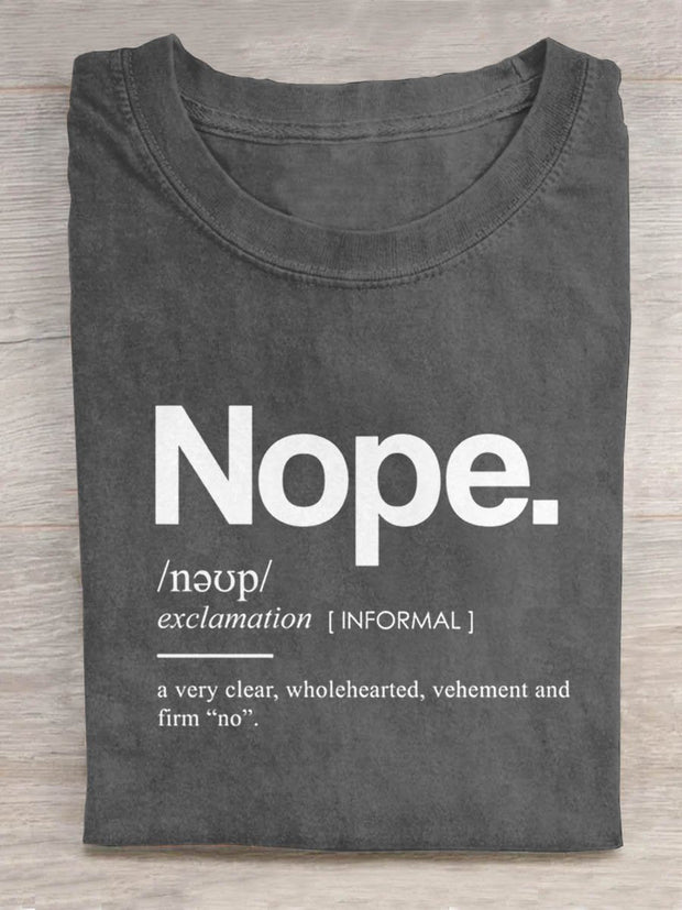 Unisex Nope Art Print Casual T-shirt