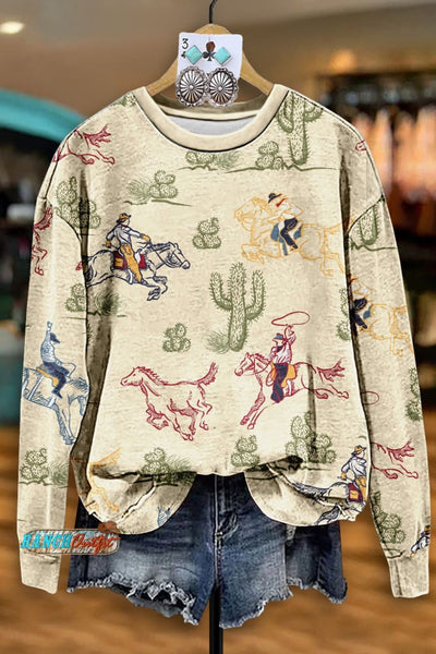 Vintage Western Cactus Rodeo Sweatshirt