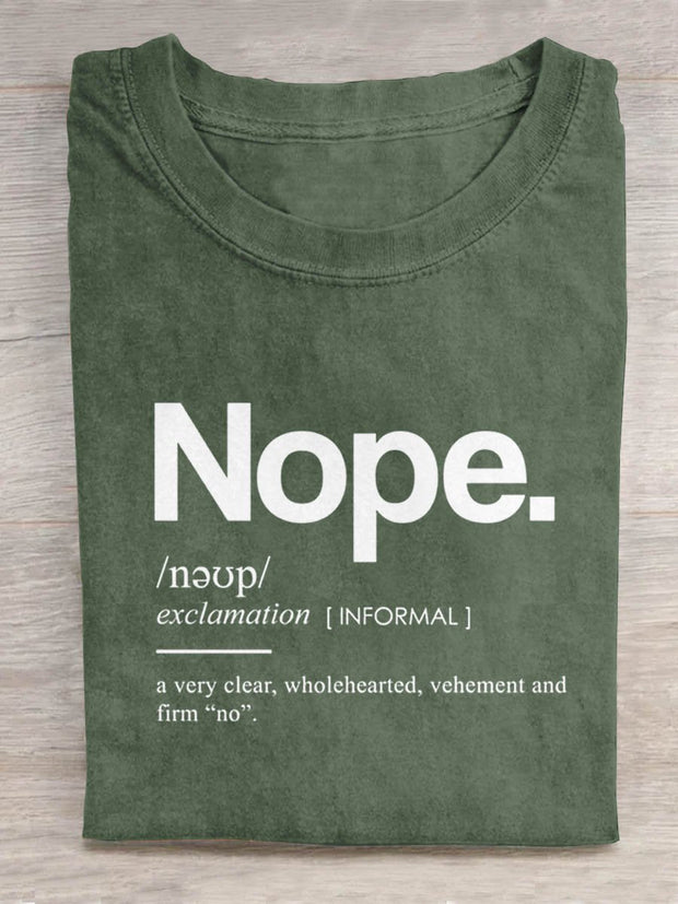 Unisex Nope Art Print Casual T-shirt