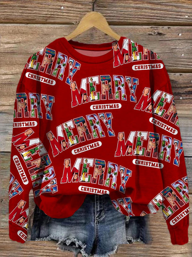 Women's Christmas Movie Printed Long Sleeve Casual Top