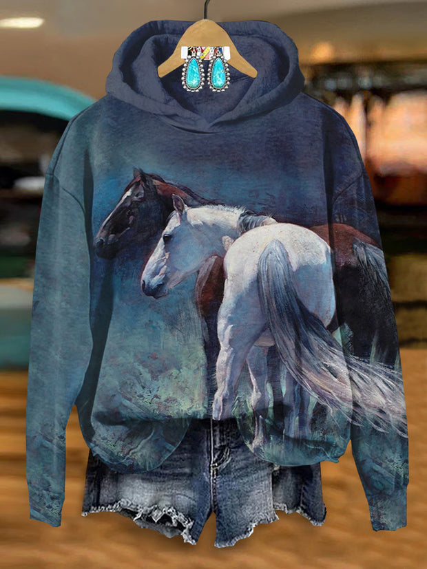 Silhouette Horse Art Print Hoodie Sweatshirt