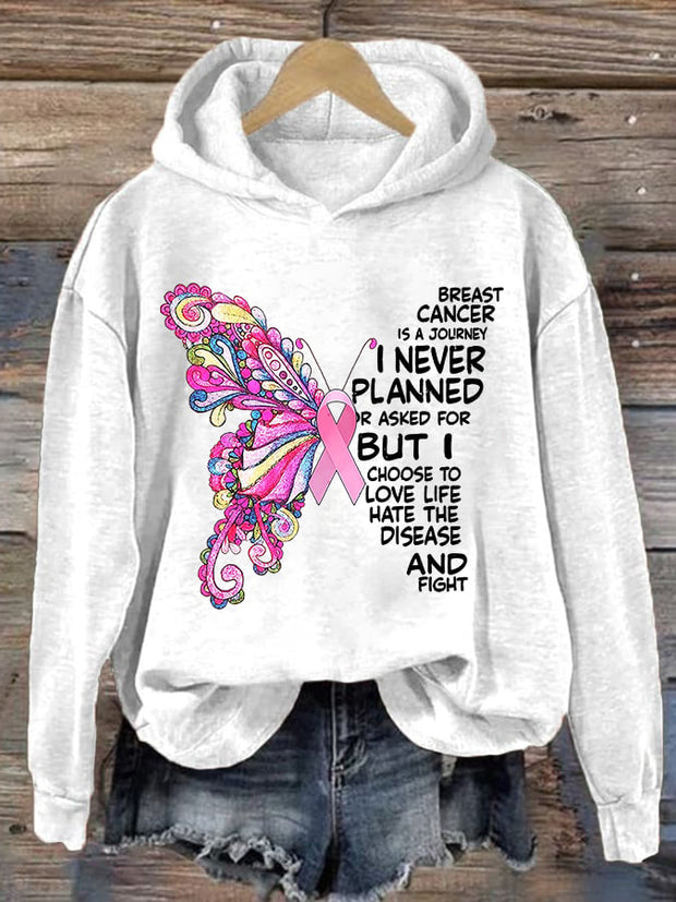 Women's Breast Cancer Print Hoodie