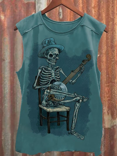 Halloween Skeleton Print Unisex-1 Tank Top