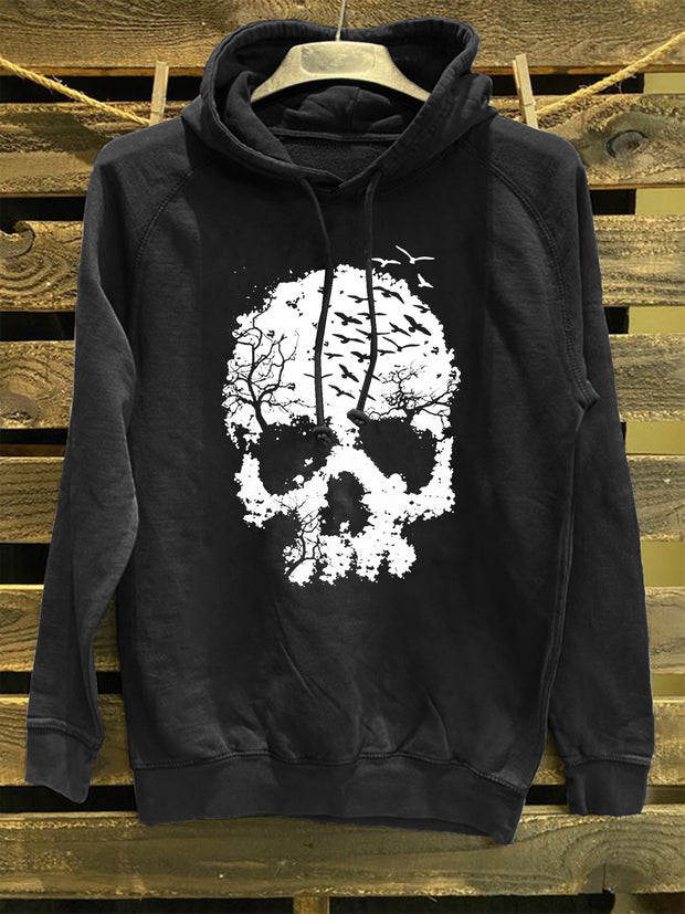 Vintage Skull Print Casual Sweatshirt