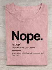 Unisex Nope Art Print Casual T-shirt