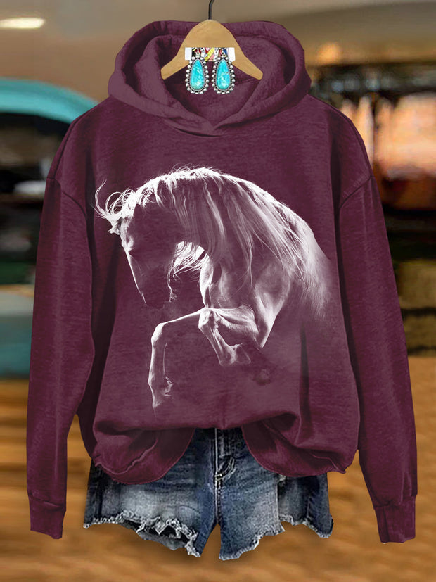 Silhouette Horse Art Print Hoodie