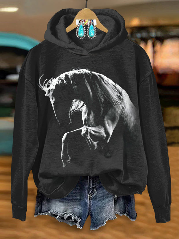 Silhouette Horse Art Print Hoodie