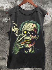 Unisex Bloody Horror Clown Zombie Vintage Print Casual Tank Top