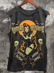 Unisex Halloween Vintage Print Casual Tank Top