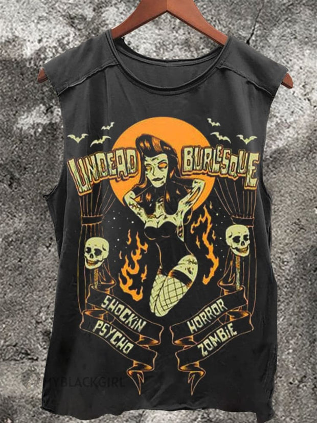 Unisex Halloween Vintage Print Casual Tank Top