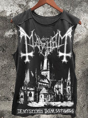 Dark Castle Vintage Print 100% Cotton Casual Tank Top