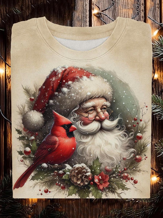 Santa Christmas Pattern Art Print Casual Sweatshirt