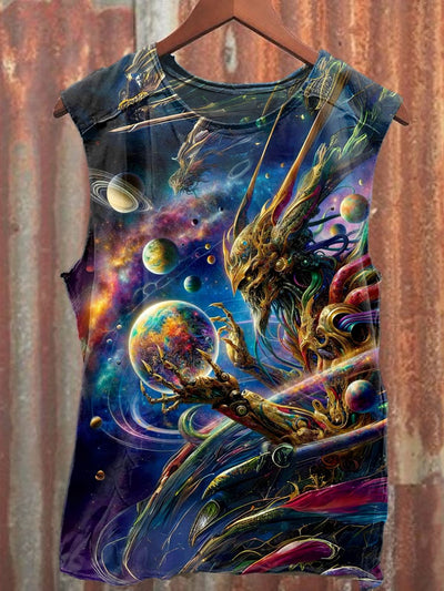 Unisex Fantasy World Art Illustration Printed Casual Tank Top