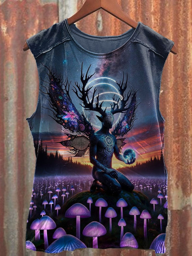 Unisex Fantasy World Art Illustration Printed Casual Tank Top