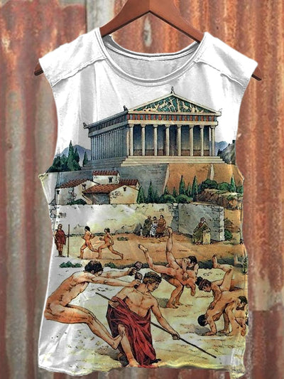 Unisex Retro Sports Art Illustration Casual Tank Top