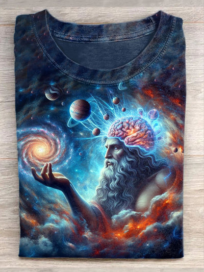 Unisex Fantasy Technology Art Illustration Print Casual T-Shirt